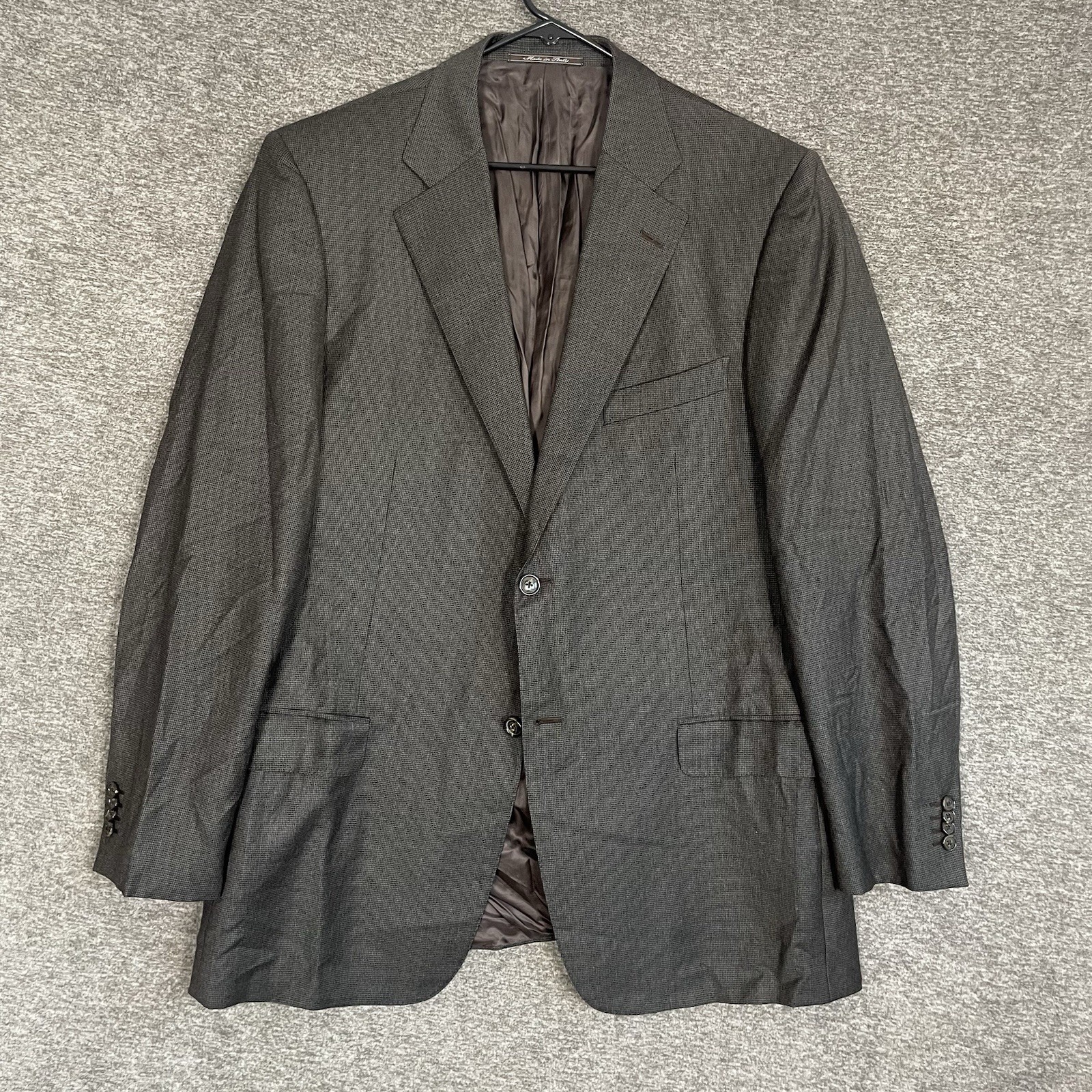 Ermenegildo Zegna Trofeo Blazer Mens Sz 54l (Us 44l) Gray Chevron Suit Jacket